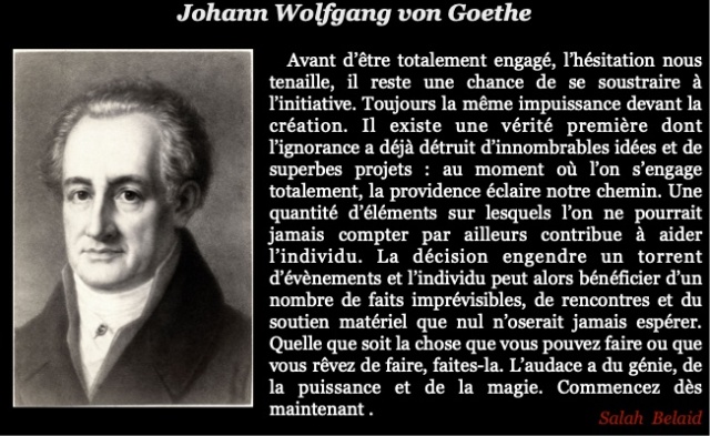 L'audace a du génie (Johann Wolfgang Von Goethe) – La pensée du jour